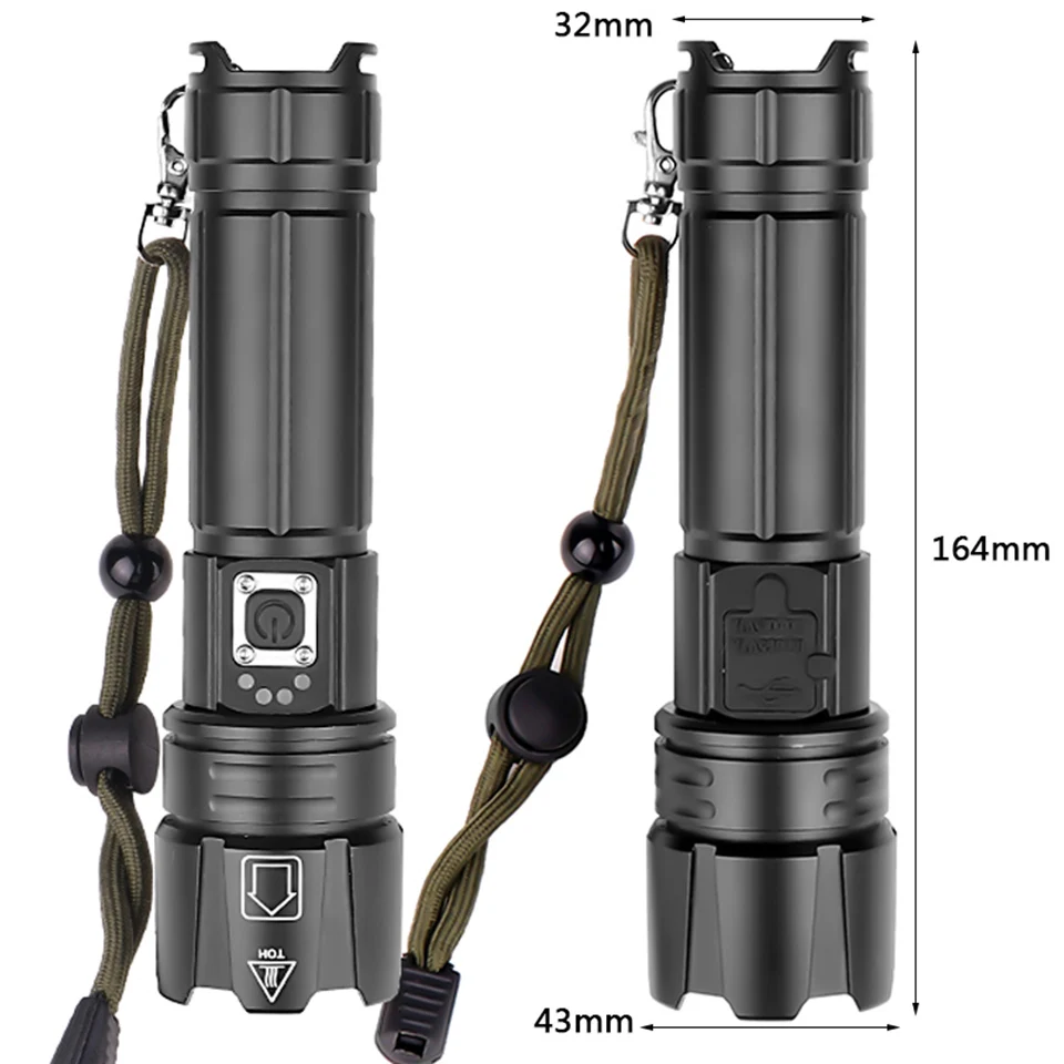 XHP90 самый мощный светодиодный фонарик с usb зумом фонарь 18650 26650 перезаряжаемая батарея VS XHP70.2 внешний аккумулятор фонарик