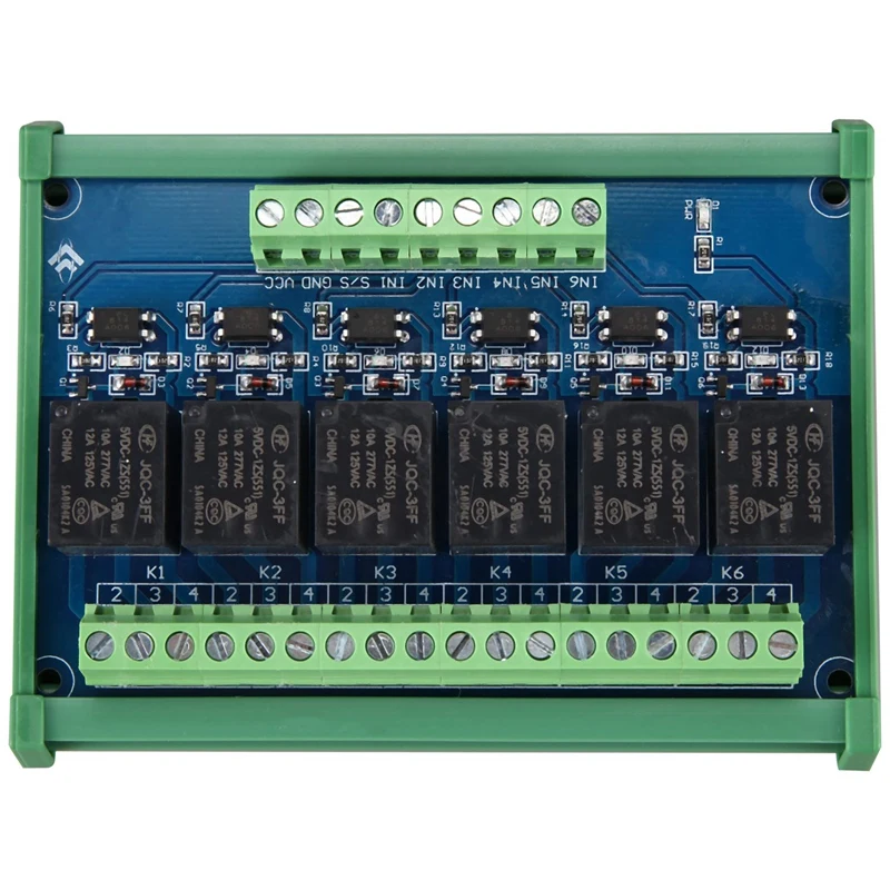 6 канальный релейный модуль высокоуровневый запуск оптрон изоляция 5 В с PLC