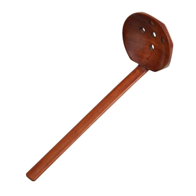 

New 1 Pcs Wooden Soup Spoon Ramen Ladle Strainer Hot Pot Spoons Slotted Scoop Colander Kitchen Tools
