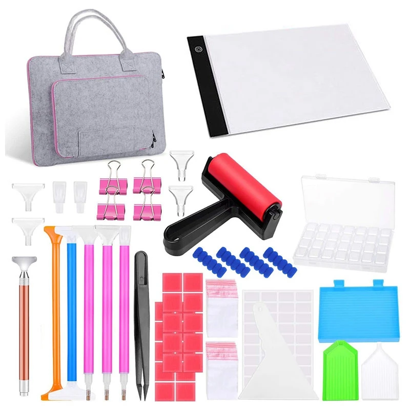 Diamond Painting Kit 105Pcs with A4 Light Pad 5D Tools and Paint By Accessories for | Дом и сад
