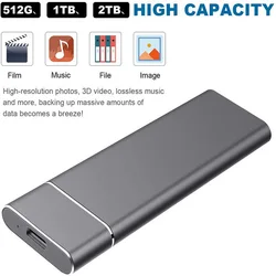 USB 3.0 2TB SSD External Hard Drive 3600rpm Speed Type-C USB3.1 Port for PC Laptop Xbox One Ultra-thin Electronic Equipment Tool