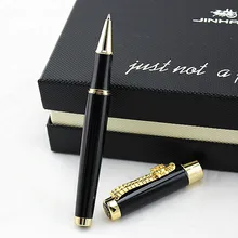 Jinhao Традиционная китайская культура Восточный Дракон роллер шариковая ручка с 0,7 мм Заправка Роскошная металлическая шариковая ручка с чехлом