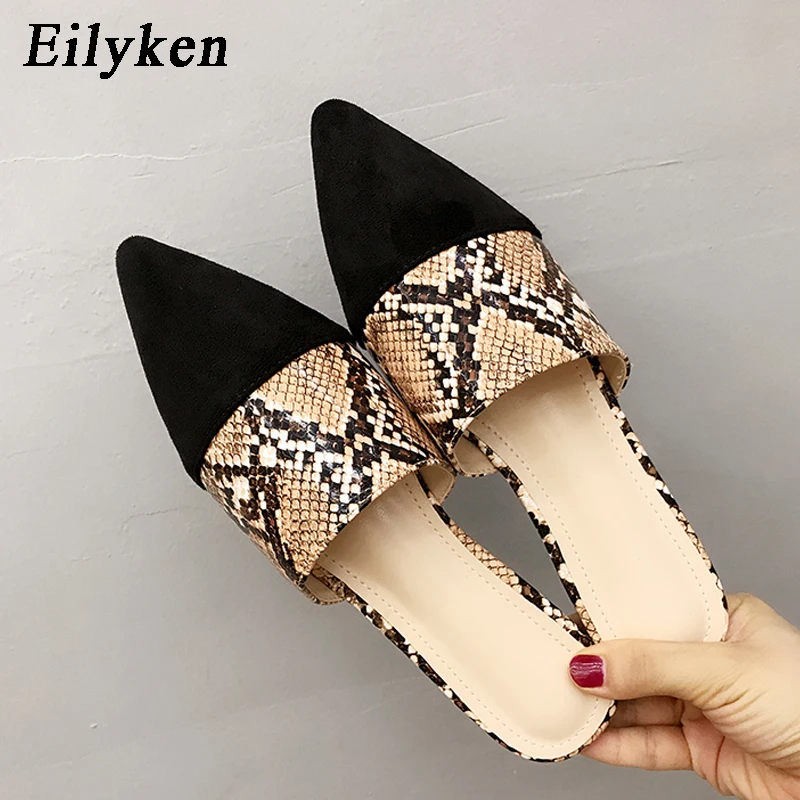 

EilyKen Fashion Flats Slippers Sandals Serpentine Pointed Toe Mules Ladies Outdoor Casual Lazy Person Slipper Slide Shoes