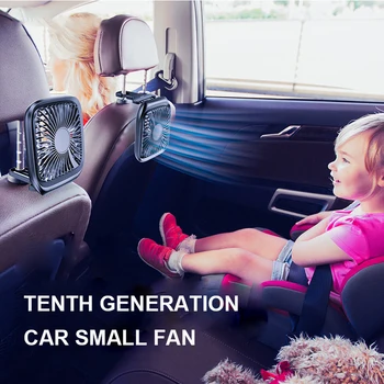 

Eunavi Car Fan Cooler Foldable Silent Fan For Car Backseat Air Condition 3 Speed Adjustable Mini USB Fan Desk Fan Auto Cooling