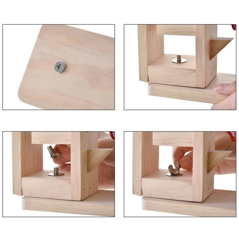 Дерево кожевенное ремесло ручная строчка Пони кожа шнуровка шитье DIY настольный