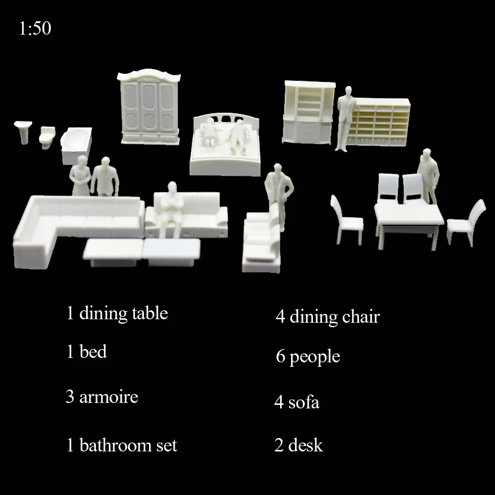 26pcs/lot 1:50 Scale Modeling Simulation ABS Indoor Toys DIY Architecture Building Materials for Diorama 2