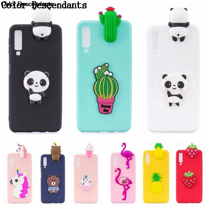 Coque Per Samsung Galaxy A7 2018 Custodia Cover Samsung A7 3D Toy Panda Cactus Custodia In Silicone Per Funda Custodia Samsung A7 2018 A750