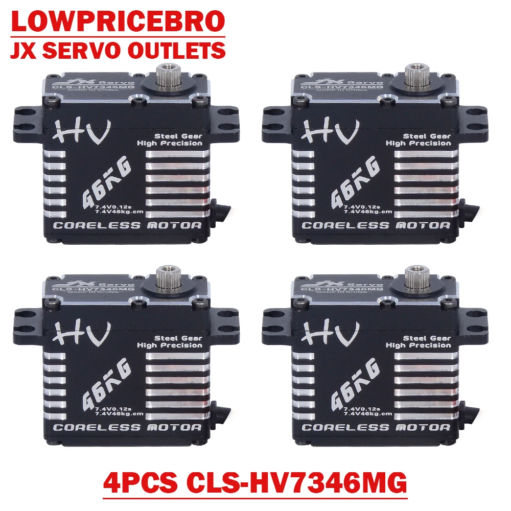 4 шт. JX CLS-HV7346MG 46 кг бессердечные высокоточные стальные шестерни полный ЧПУ цифровой сервопривод для RC автомобилей гусеничный RC лодка самолет робот