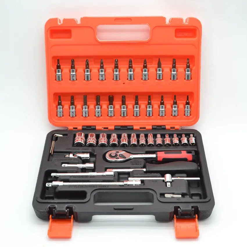 

46 Pieces Chrome Vanadium Steel Sleeve Tool Combination Maintenance Tool Kit Sleeve Auto Repair Set