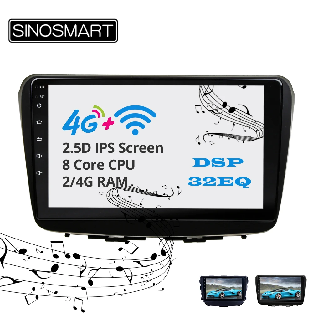 Sinosmart Android 8,1 2Din ips/QLED 2.5D экран, Автомобильный gps Радио навигационный плеер для Suzuki Baleno Brezza-19