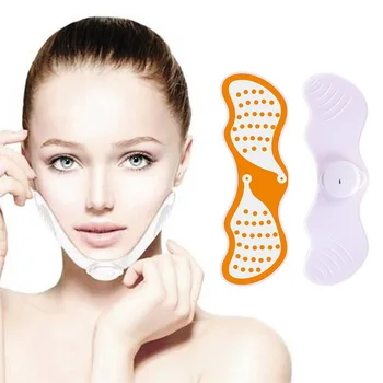 

EMS Face Vibration Massager Facial Lift Thin Massage Tools V Face Corrector Face Shaping Beauty Pad Shaper Reduce Double Chin