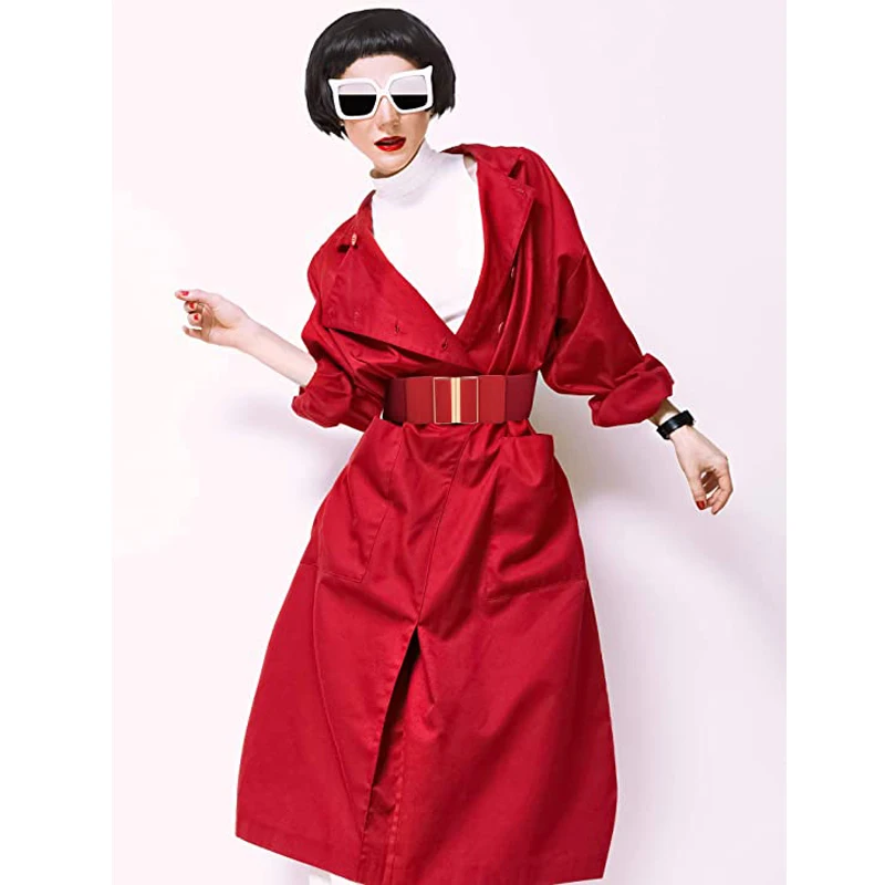 Frauen breiten elastischen Gürtel Cinch Bund Stretch Kleid große Größe Damen Taille Siegel 9 Farben – Detail 7
