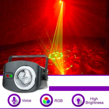 

64 Patterns Water Ripple Stage Light Red Green Laser Ball Lights Party Lighting Projector For DJ Disco Bar with Sound Activated