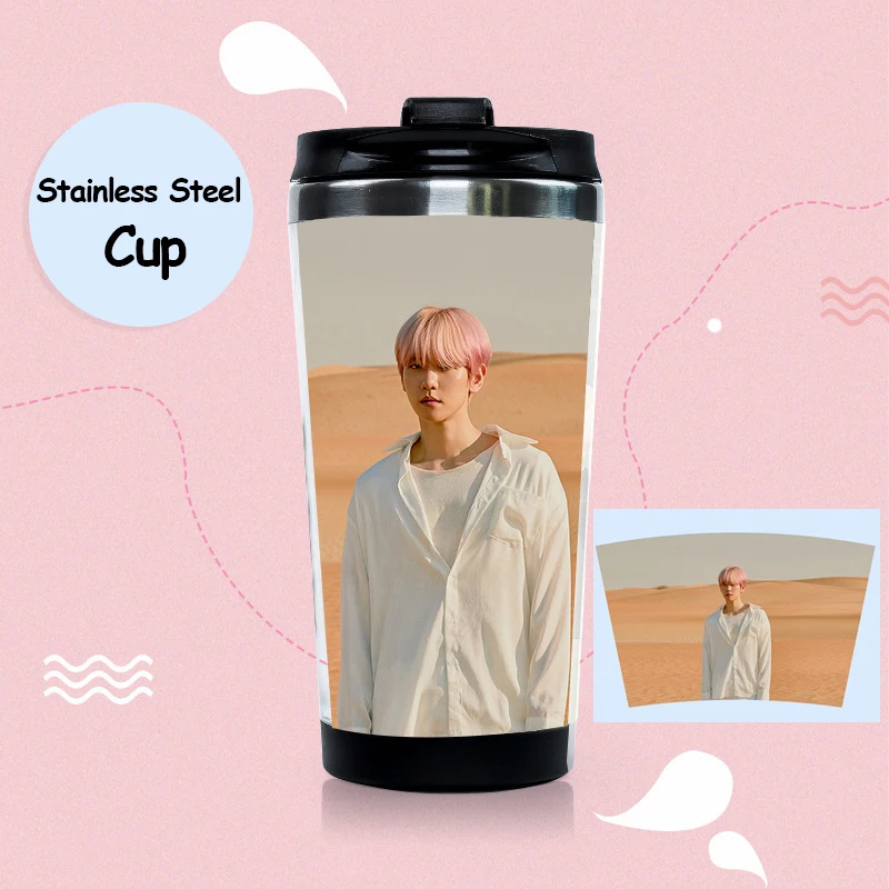 Kpop SuperM 1st мини-альбом чашка для воды из нержавеющей стали BAEKHYUN LUCAS MARK TAEYONG TEN TAEMIN KAI двухслойная бутылка