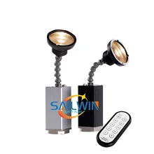 10X Лот Пуля 10 Вт объектив с переменным фокусным расстоянием ИК-пульт дистанционного управления светодиодный Светодиодный фонарь с узким лучом Батарея приведенный в действие Беспроводной светодиодный Pin-спот для вечерние события C-REE