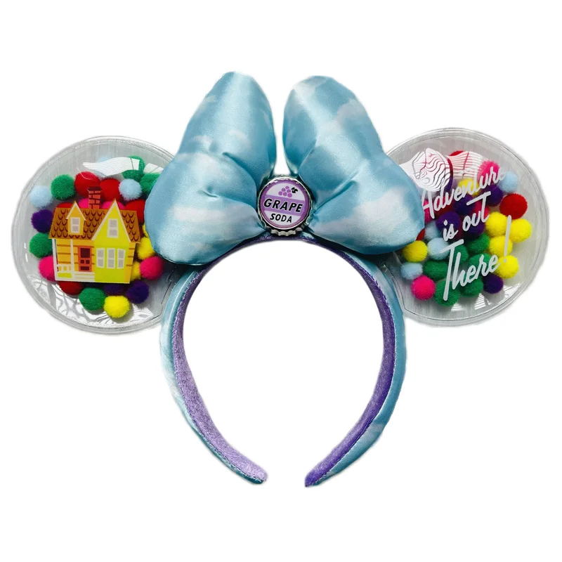 Hair Accessories Princess Pretend Toys Disney Mermaid Mickey Minnie Ears Headband Sequin Big Bow Costume Girl Cosplay Plush Adult/Kids Gifts