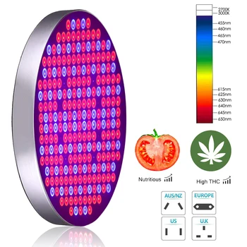 

LED Grow Light Bulb Panel 50W UFO Plant Growing Lamp with 250 LED Red Blue UV