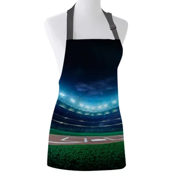 

Baseball Field Stadium Match Green Grass Print Apron Print Unisex Kitchen Bib with Adjustable Neck for Cooking Gardening