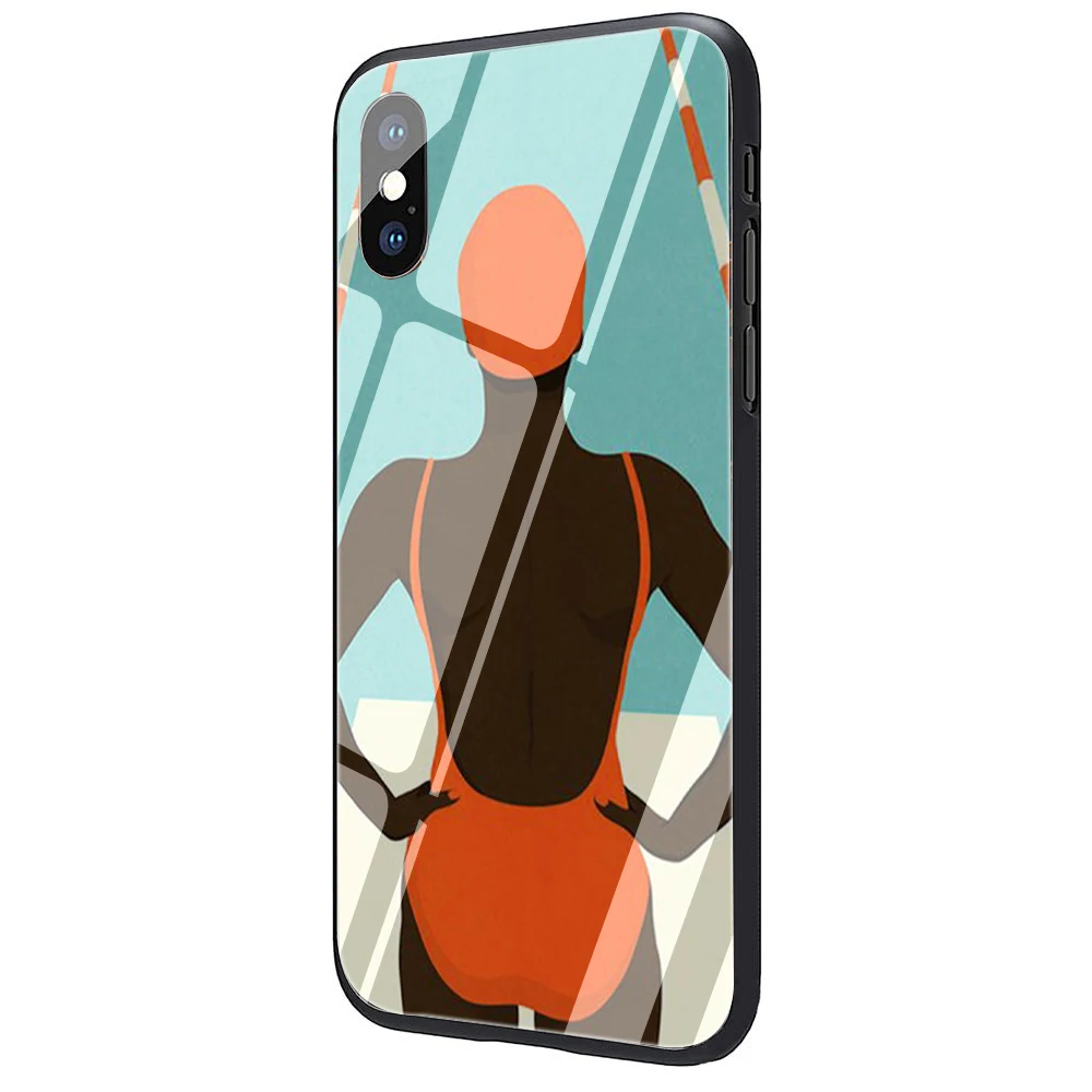 Прекрасный чехол для телефона из закаленного стекла для бассейна iPhone 5 5S 6 6S Plus 7 8 Plus X XS XR 11 Pro Max - Цвет: G12