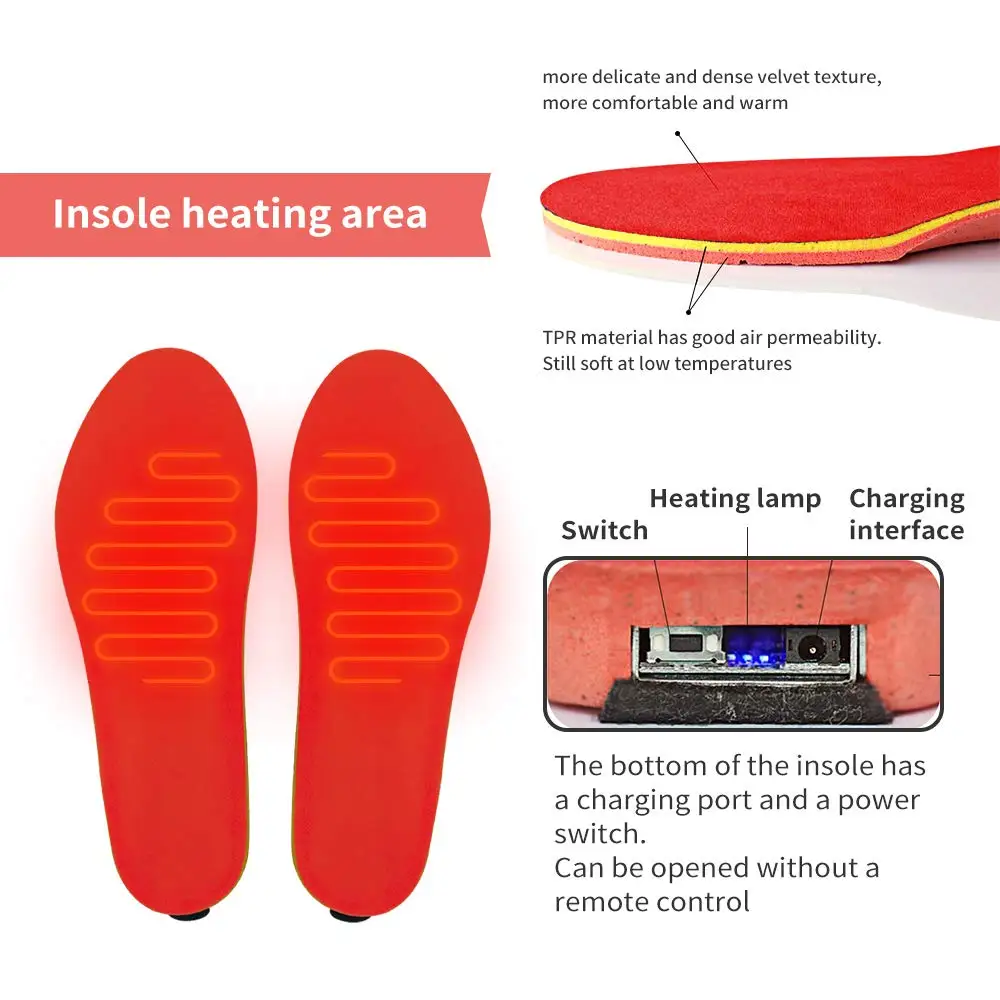 Стельки с подогревом от аккумулятора для женщин и мужчин; теплые стельки для обуви; теплые зимние стельки для обуви; теплые стельки
