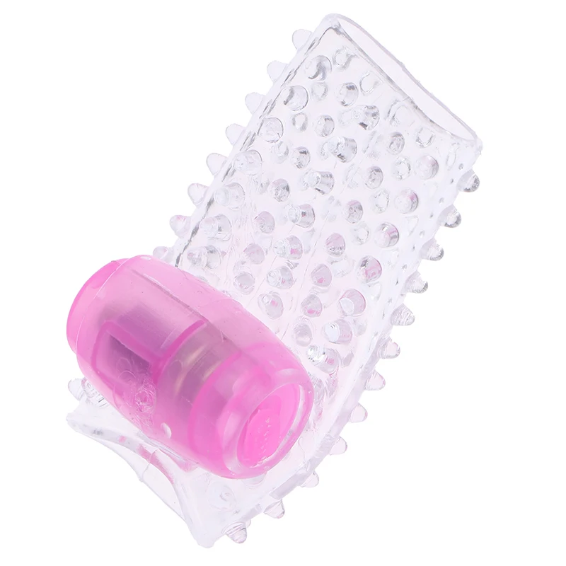 Vibrator Finger Condom Reusable Penis Sleeve Condom With Dotted Spike Clitoris Stimulate Adult Sex Toy For Couple