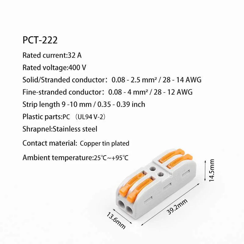 Провода разъемы PCT 222 клеммный блок проводник с рычагом 0 08 2 5 мм SPL 3 Push In мини