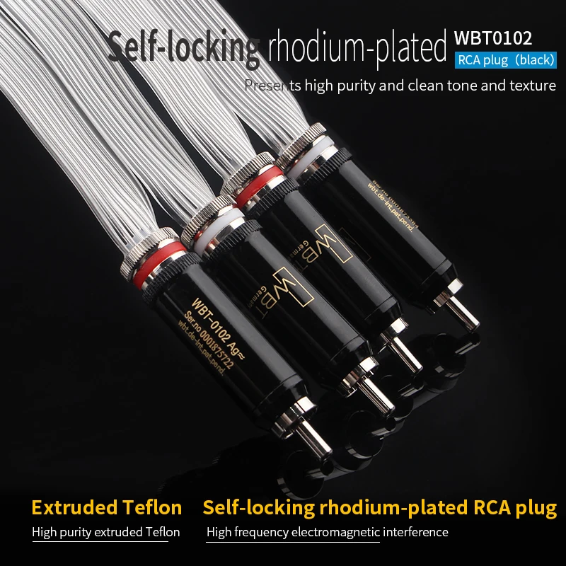 US $29.45 Xangsane Audiophile Hifi Ribbon OCC SilverPlated Audio Cable Signal Cable 2rca2rca Lotus Plug Cable 2 Plug Versions