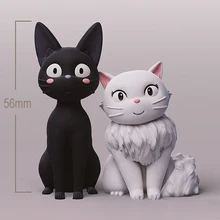 

56mm Resin Model Two Lovely Cats Figure Unpaint No Color DW-029