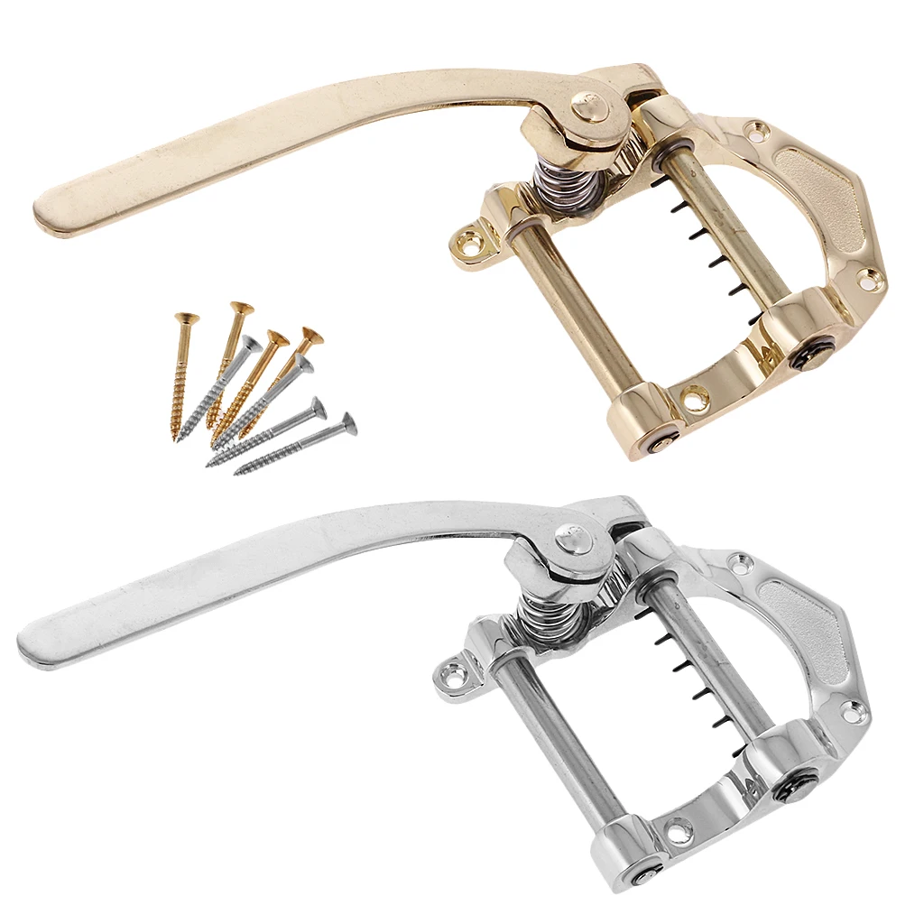 

Vibrato Tremolo Bridge Tailpiece Flat Top Electric Guitar Parts Silver Gold