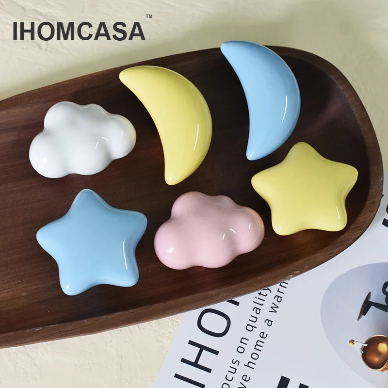 IHOMCASA мебель для детской комнаты керамические ручки шкафа облака Луна Звезды в
