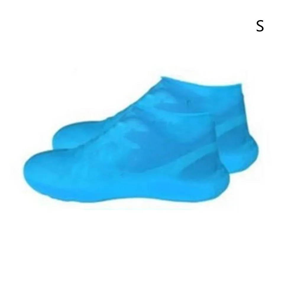 Анти-слип бахилы Многоразовые водонепроницаемые резиновые Сапоги Галоши; SEP99 - Цвет: blue S