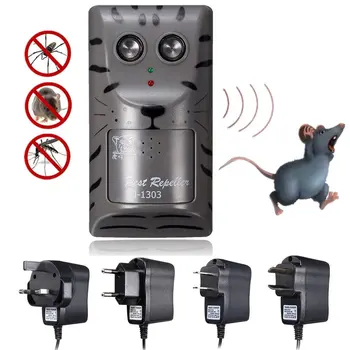 

Rechargeable Household Double Head Electronic Ultrasonic Pest Control Repeller Low Lower Pest Mouse Insect Rodent Repeller Tool