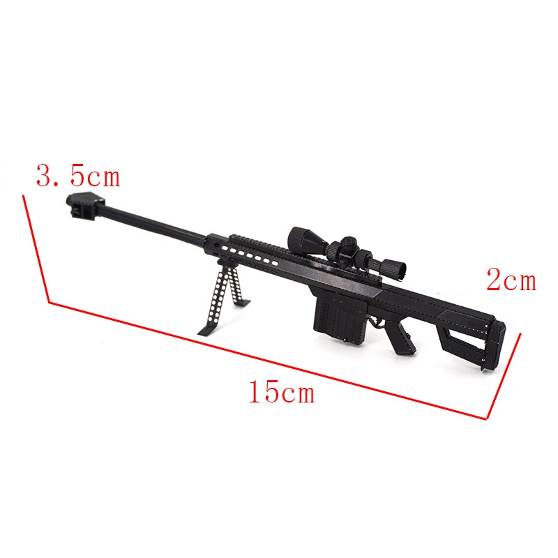 Снайперская винтовка Barrett 3D металлические пазлы цветной пистолет модели наборы