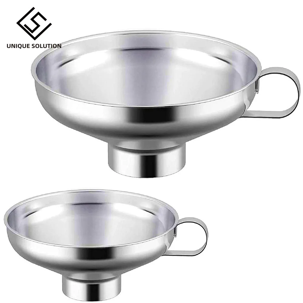 

Wide Mouth Liquid Funnel For Jars Stainless Steel Canning Funnels Flask Filter For Oil Wine Water Spices Kitchen Tools Gadgets