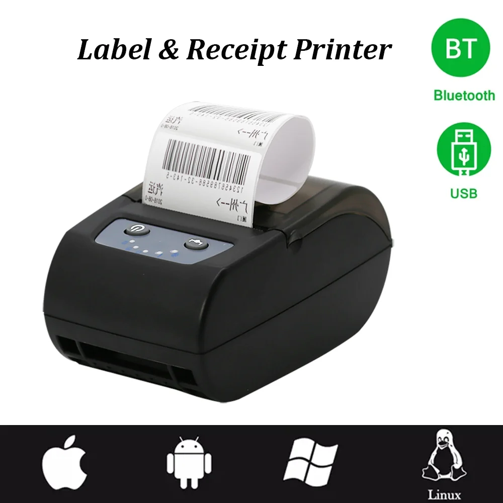 mini sprocket printer 2 Inch Bluetooth Thermal Printer Both Support Receipt And Label Printing Wireless Connected With Phone & Computer Label Printer mini printer for phone