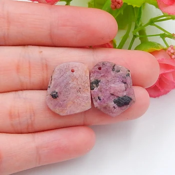 

Nugget pink opal Semi-precious stones, Jewelry accessories fashion women Earring Bead,19x14x4mm，5g