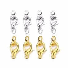 

30pcs/lot Metal Alloy Lobster Clasps Hooks With Letter 8 Ring End Caps Connectors For Necklack Bracelet Jewelry 12X6/14X7mm