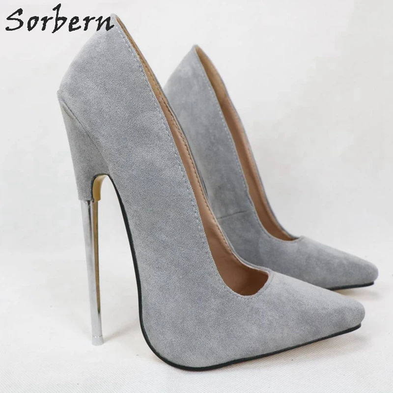 grey slip on pumps