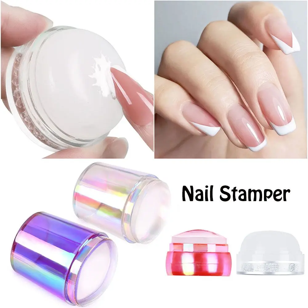 Aurora Jelly Silicone Nail Stamper Scraper Set for French Tips Nail