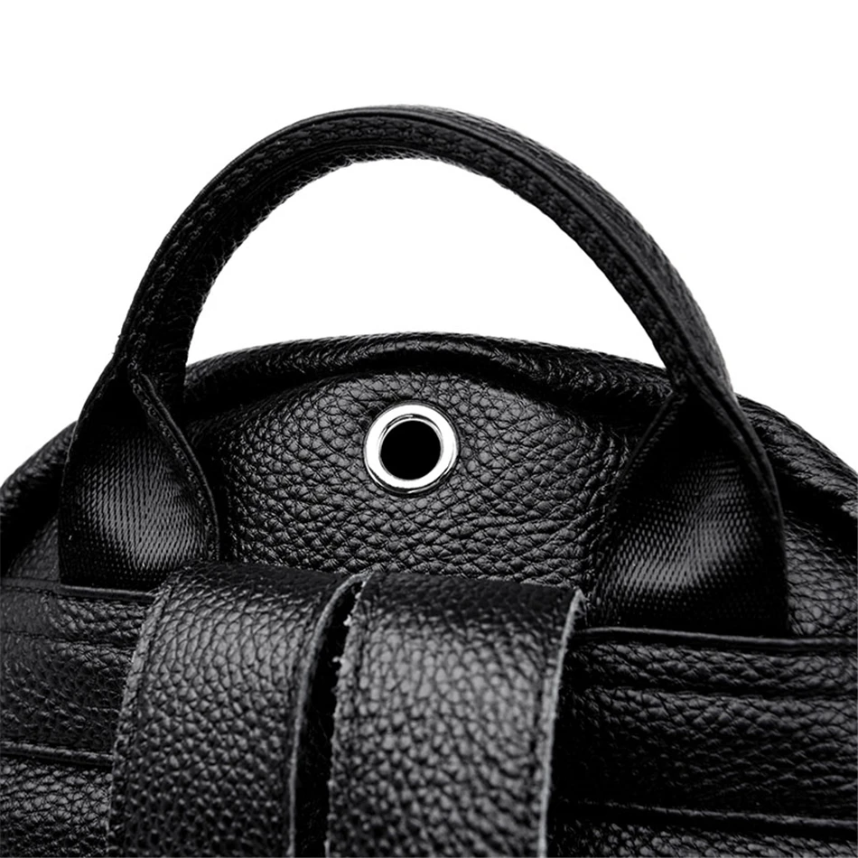 LONOOLISA, женский кожаный рюкзак на молнии, женская сумка через плечо, Sac a Dos, женский рюкзак, Mochilas, школьные сумки для девочек-подростков