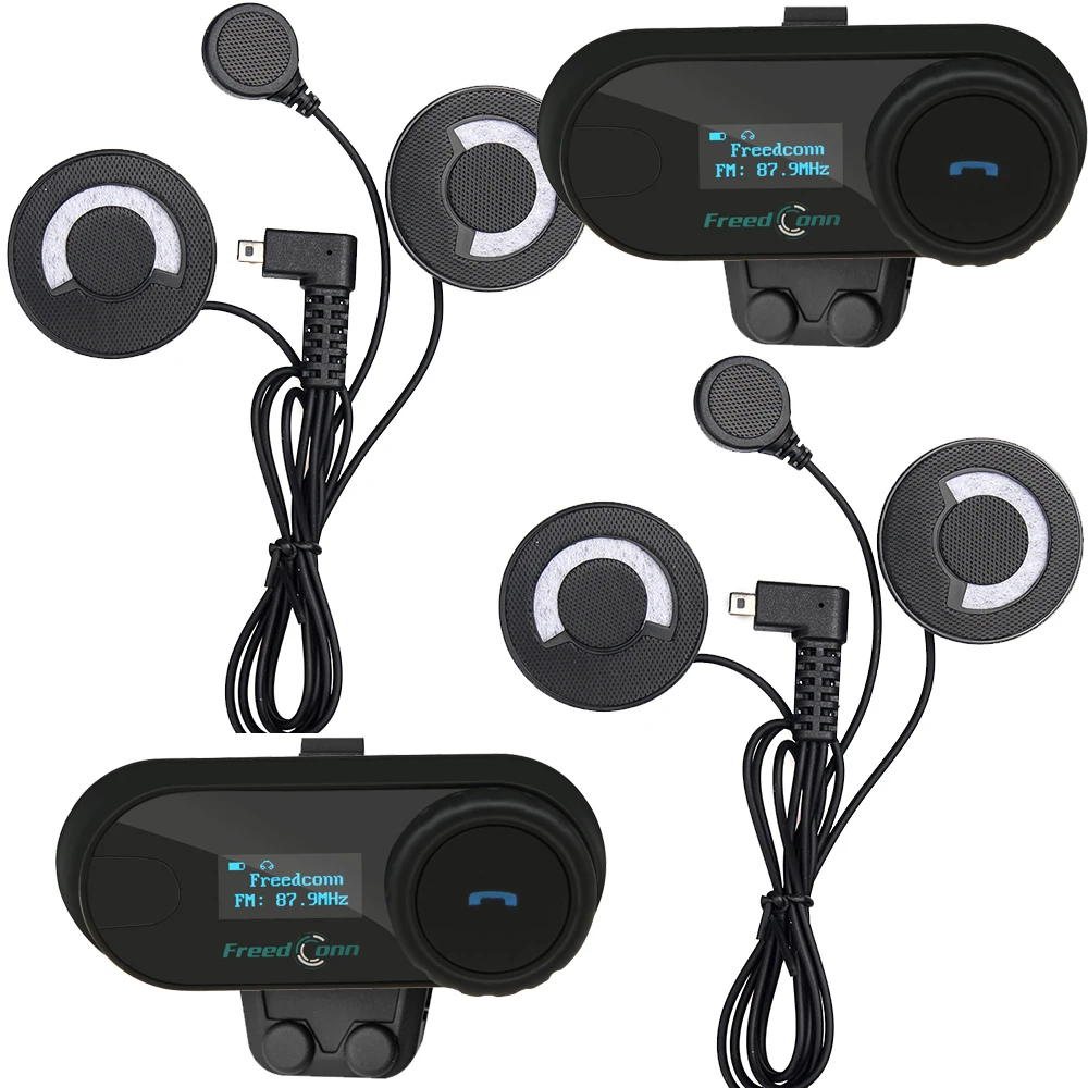 Ru сток, 2 шт FreedConn мотоциклетный шлем домофон TCOM-SC мотоцикл Bluetooth гарнитура с ЖК-экраном с fm-радио - Цвет: soft microphone