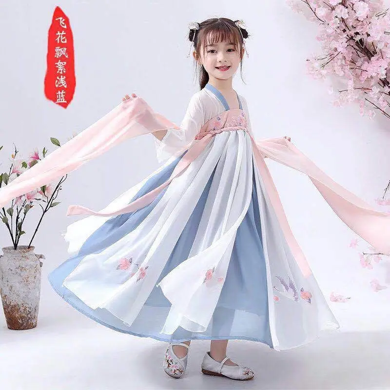 

Hanfu Tang Suit for Girl Summer Children Fairy Costume Chinese Style Stage Dress Outfit for Kids Traditional Girl Dress China
