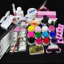 36 шт./компл. акриловый маникюр набор для ногтей акриловая жидкая Типсы с блестящими стразами для кисти маникюрный набор инструментов для ногтей гель комплект