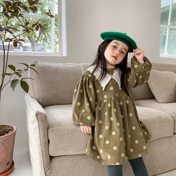 

baby clothes girls new 2020 autumn winters thick velvet dress lace collar princess dresses