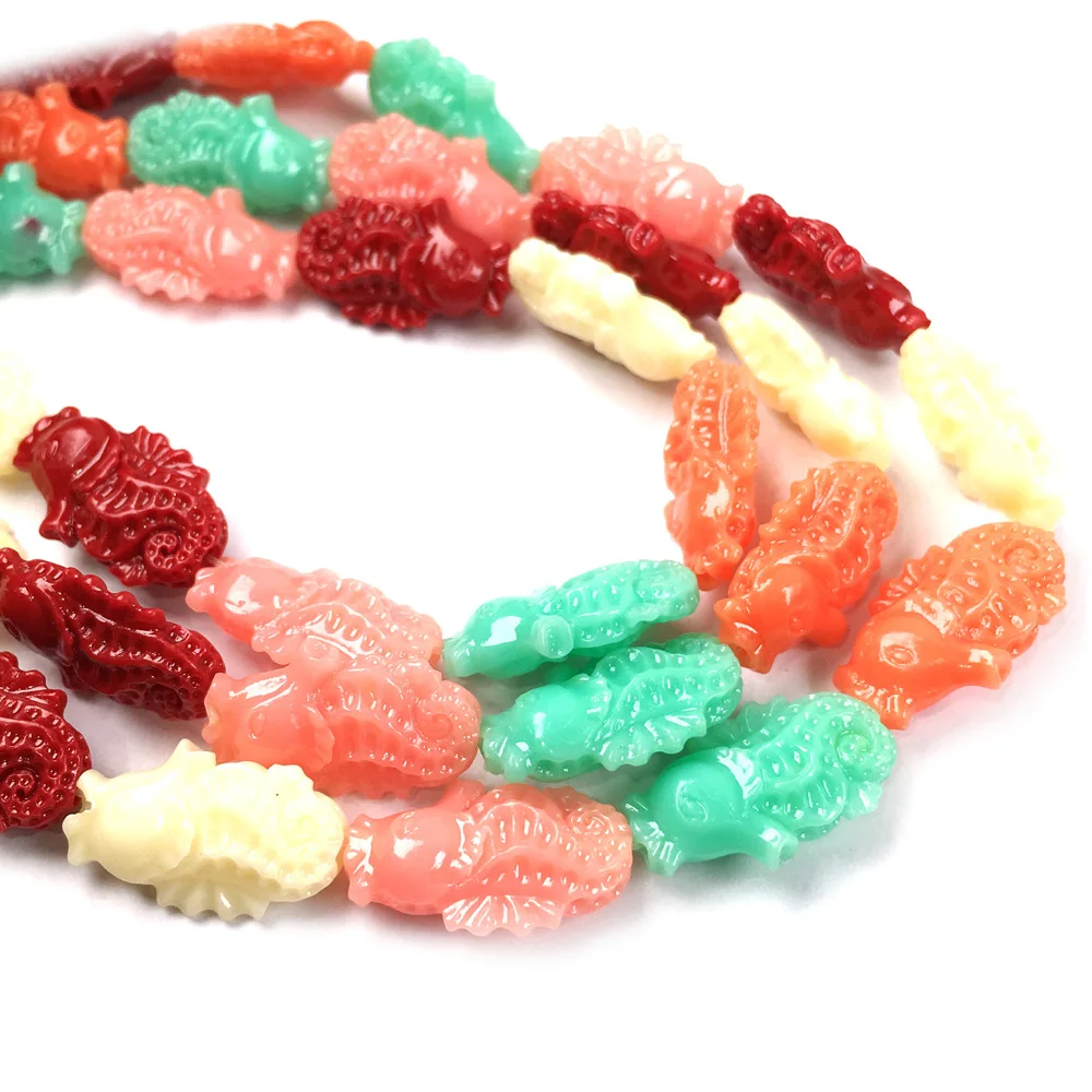 

Synthetic Coral beading carved fish shape Punch loose beads isolation bead for Jewelry making DIY necklace bracelet accessories