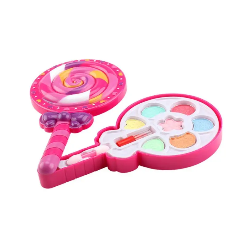 

Kids Girl Princess Makeup Cosmetic Suit Toys Box Lollipop Shaped Beauty Bag Pretend Play for Travel