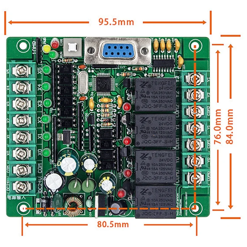 Программируемый контроллер логики ПЛК FX2N 10MR STM32 MCU 6 вход 4 выход AD 0-10 в контроллер двигателя DC 24 В автоматическое реле управления