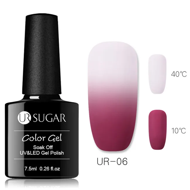 Matte 6 UR SUGAR Rainbow термальный УФ гель голографический Лак Блеск Гель для изменения цвета лак личная гигиена лаковое покрытие пальто - Цвет: Matte 6