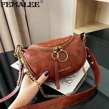 

Fashion Quality PU Leather Crossbody Bags For Women 2pc Chain Small Shoulder Messenger Bag Lady Round Zipper Handbag Chest Purse