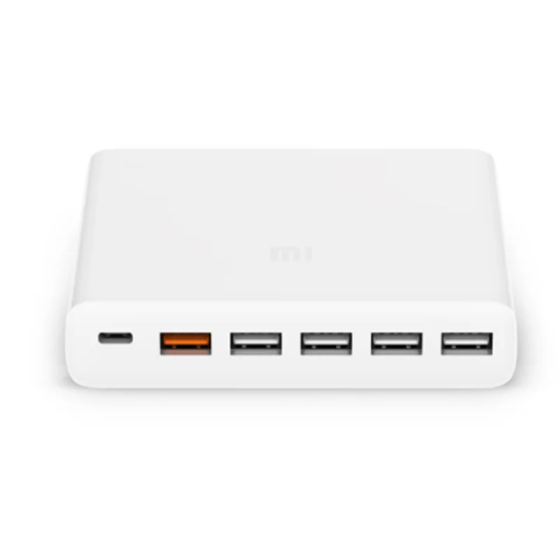 Оригинальное быстрое зарядное устройство Xiaomi QC3.0, 110-240 В, 60 Вт, 5 портов USB 1 type-C, выход QC 3,0, USB-C для iphone PAD, смартфона